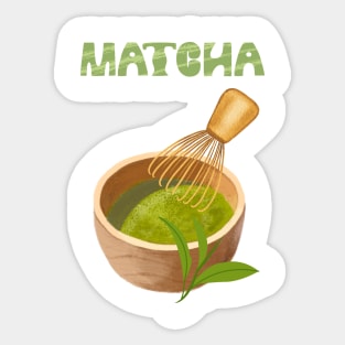 Matcha green tea fan gift Sticker